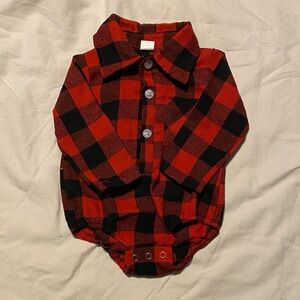 Red and Black Plaid Kids Bodysuit